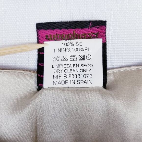 Monoplaza Pink Red Floral Embroidered Mesh Overlay Floral A-line Skirt  - Size S - Picture 6 of 6